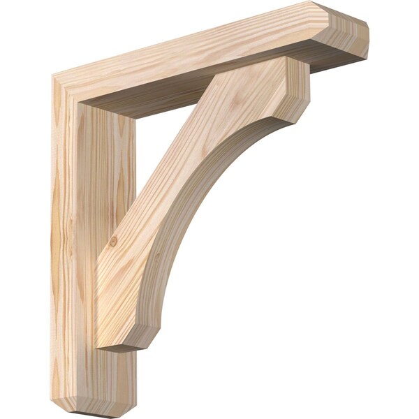Ekena Millwork Legacy Craftsman Smooth Bracket w/ Offset Brace, Douglas Fir, 3 1/2"W x 14"D x 14"H BKT0402X14X14LEC04SDF - main